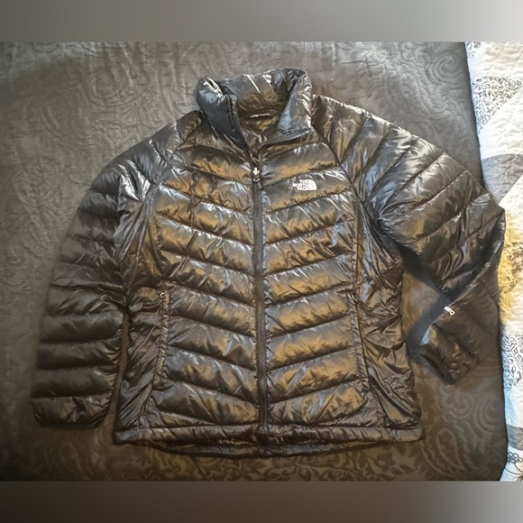 The North Face Shiny Black Puffer Jacket Coat Women’s Sz XL - Picture 1 of 6